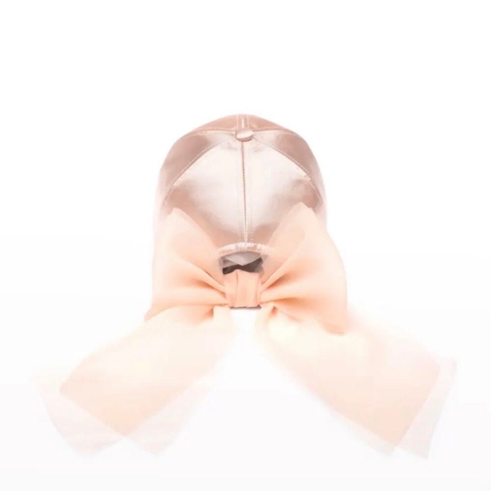 Eugenia Kim Lauren Bow Satin Baseball Cap Light Pink - Picture 3 of 4